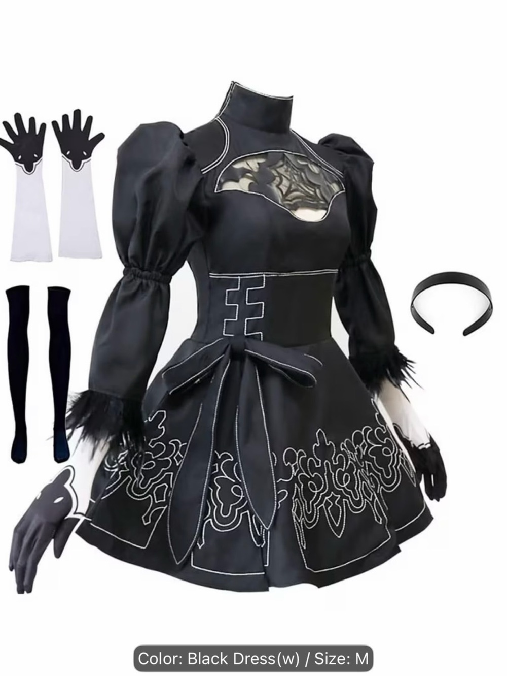Nier Automata 2B Cosplay Costume Black Dress M